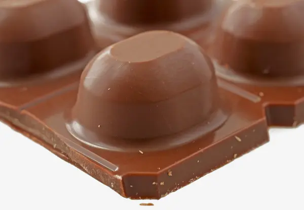 Strict Szoros Fel Egy Blokk Csokoládét — Stock Fotó