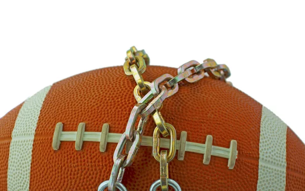 Football in chains — Stock Photo, Image