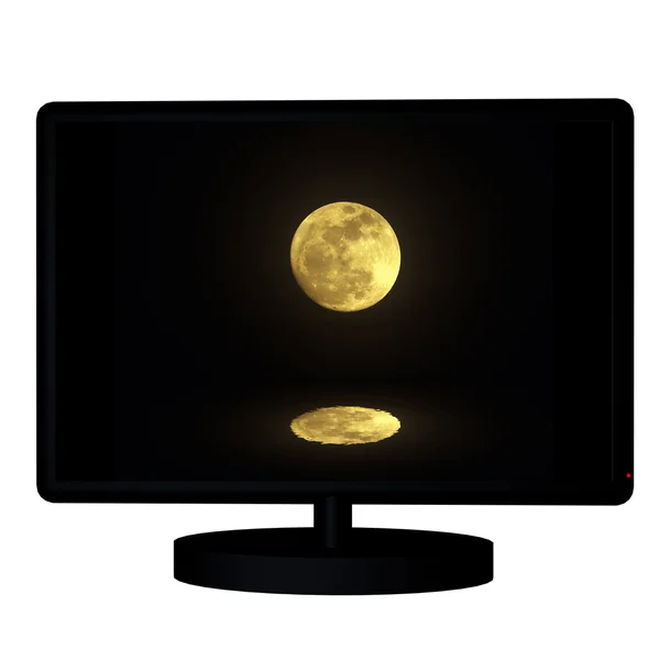 Moon on tv — Stock Photo, Image