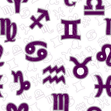 Seamless horoscope pattern clipart