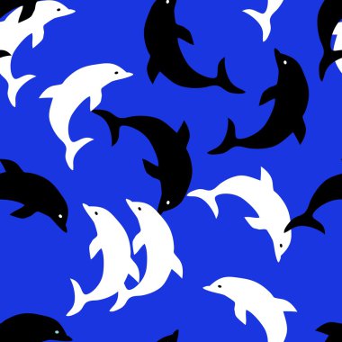 Seamless dolphin pattern clipart