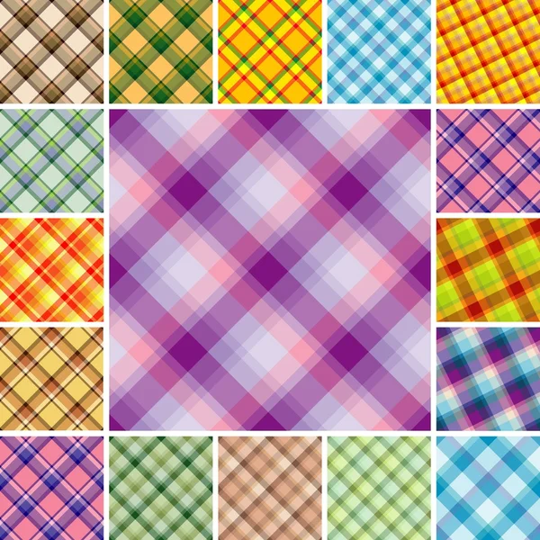 Seamless plaid patterns — Stock Vector