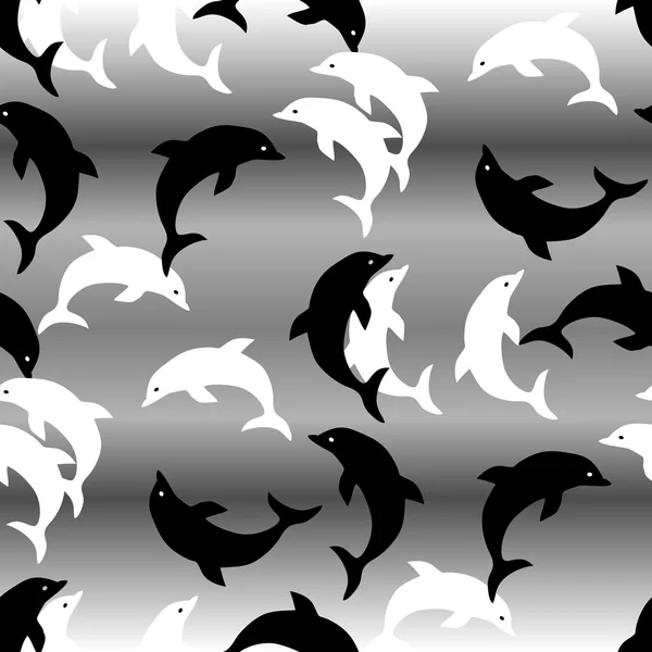 Patrón de delfines sin costura — Vector de stock
