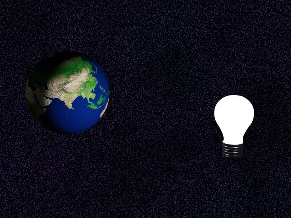 stock image Earth with light bulb