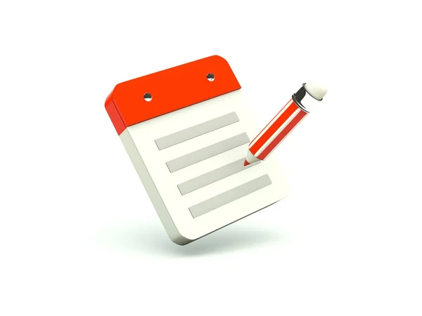 Note with pencil icon — Stock Photo, Image