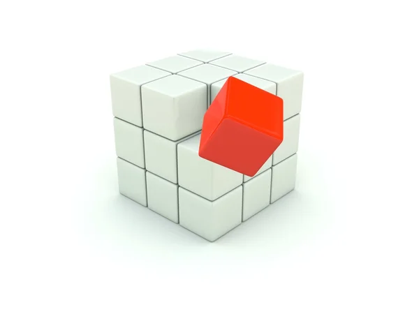 Cubo 3d isolado em branco — Fotografia de Stock