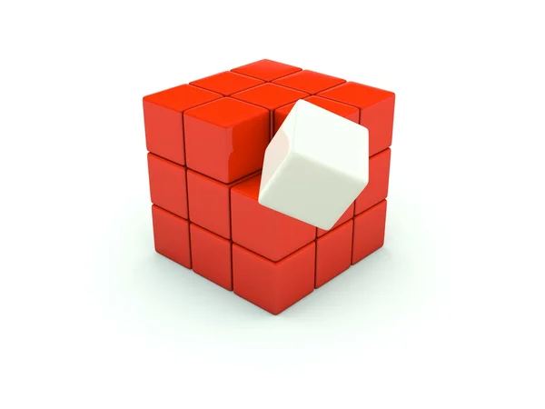 3d cubo aislado en blanco — Foto de Stock