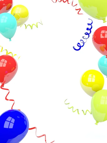 Powietrza kolorowe balony na białym tle — Zdjęcie stockowe