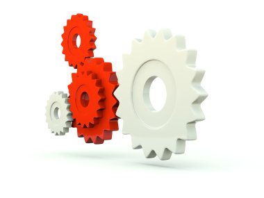 Gears isolated on white clipart
