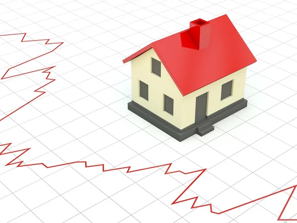 Home with graph — Stock Photo, Image