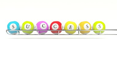 Lottery balls with word success on them clipart