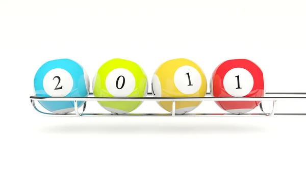 2011 Lottery Balls Isolated White — Stock Photo, Image