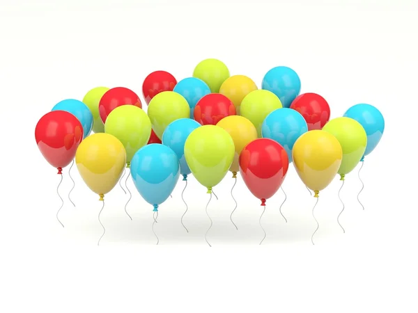 Glänzende Luftballons Isoliert Auf Weiß — Stockfoto
