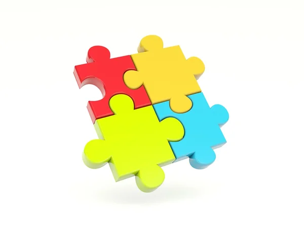 Puzzle Isolated White — Stock Photo, Image