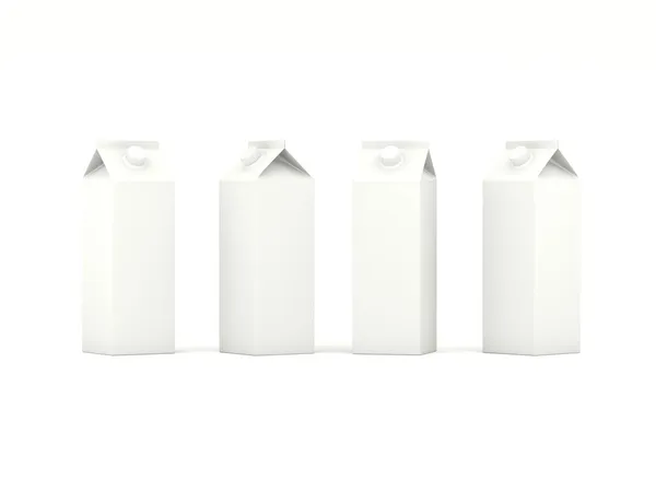 Mléko kartonech, samostatný — Stock fotografie