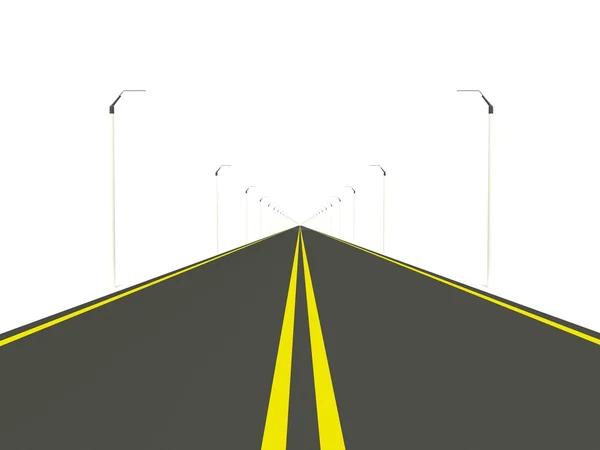 Közúti Elszigetelt Fehér Background — Stock Fotó