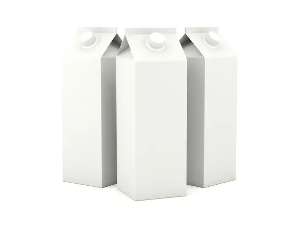 Mjölkkartonger isolerade — Stockfoto