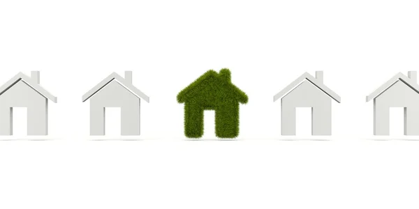 Ekologické domů z trávy — Stock fotografie