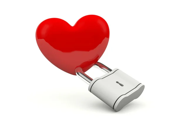 Heart with padlock — Stock Photo, Image