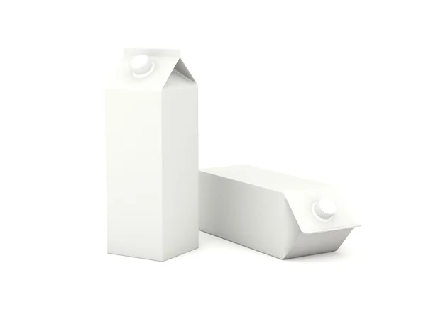 Cartoni di latte bianco — Foto Stock
