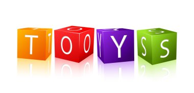 Word toys composed from letter cubes clipart