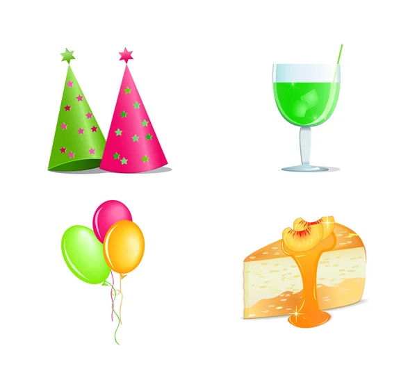 Birthday icon set — Stock Vector