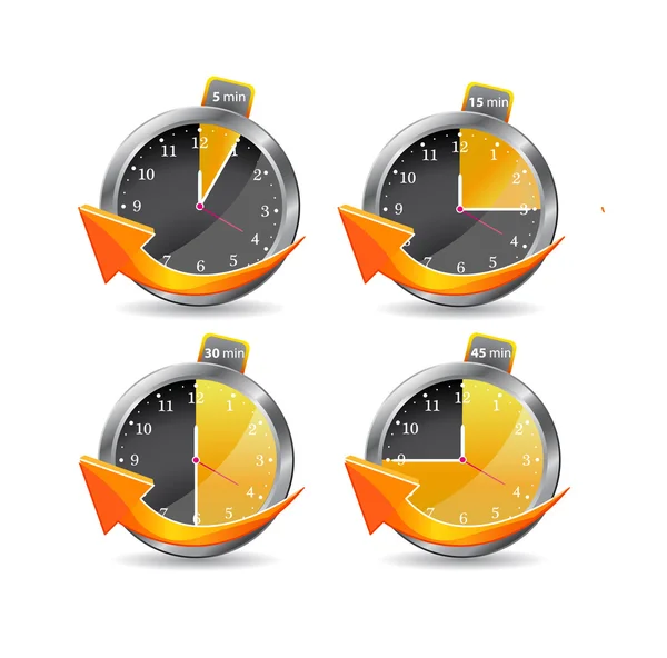 Relógios temporizadores. ilustração vetorial — Vetor de Stock