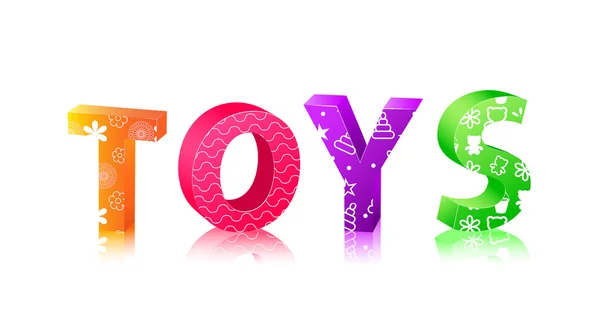 Palavra brinquedos compostos de letra — Vetor de Stock