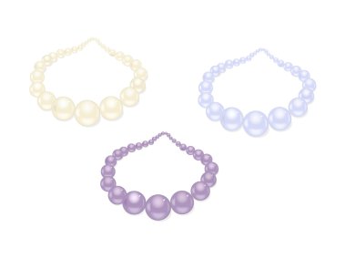 Pearl necklace set clipart