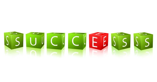 Woord succes combineert van kubussen met letter — Stockvector