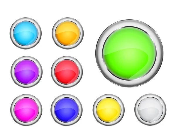 Ensemble d'icônes brillantes colorées rondes — Image vectorielle
