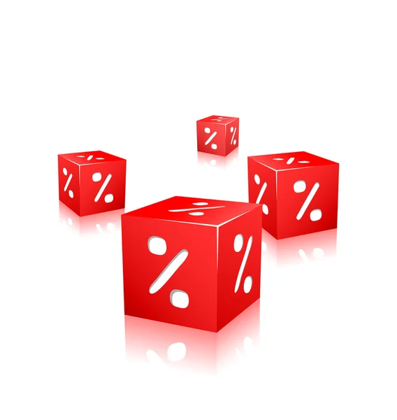Cubi rossi con segno percentuale — Vettoriale Stock