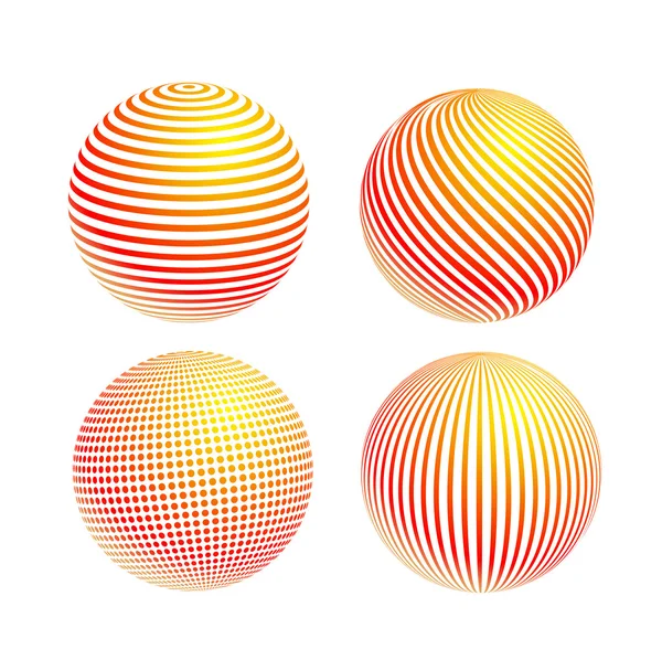 ストライプ カラフルなボールのロゴ — ストックベクタ