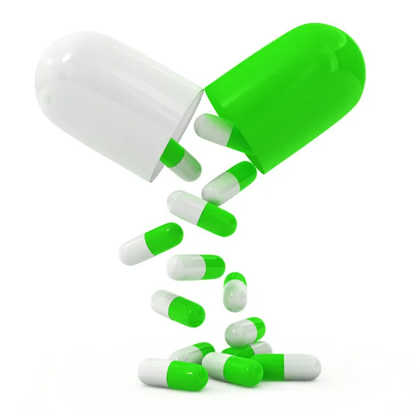 Nyissa meg a fogamzásgátló tabletta kapszula — Stock Fotó
