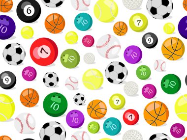 Sport balls seamless pattern clipart