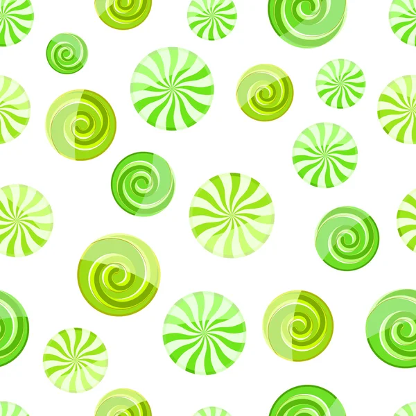 Зеленые мятные полосатые конфеты бесшовный узор — стоковый вектор