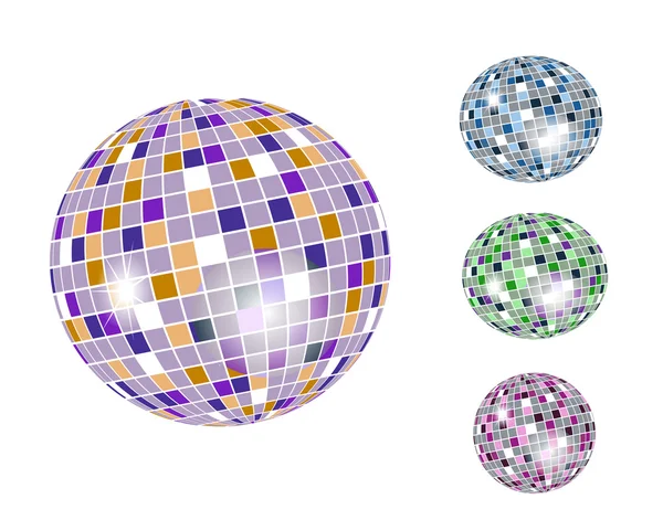 Colorido discoball icono conjunto — Archivo Imágenes Vectoriales