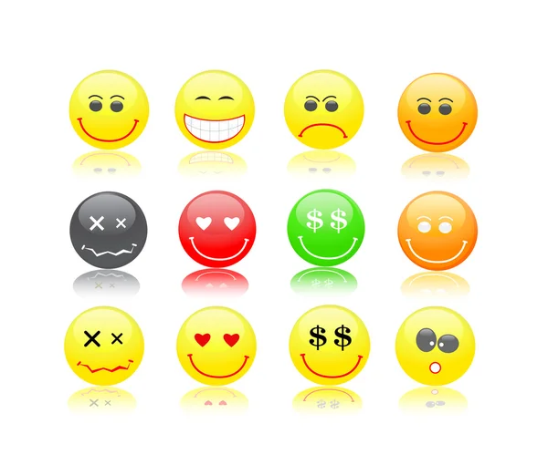 Smiley Icon Set Different Mood — Stock Vector