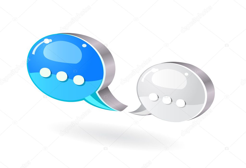 Colorful bubble chat icon set isolated on white background