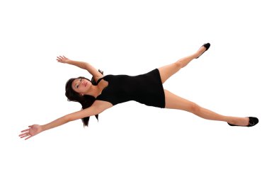 Young Asian American Woman arms and legs out clipart