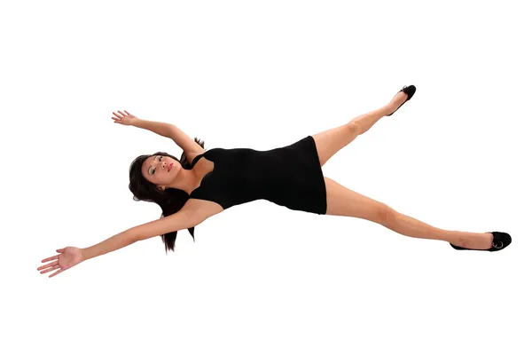 Joven asiático americano mujer brazos y piernas fuera — Foto de Stock