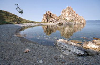 Cape Burkhan, island Olkhon, Lake Baikal. Russia. Siberia. clipart