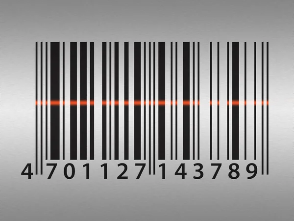 Barcode σε φόντο από ανοξείδωτο χάλυβα — Φωτογραφία Αρχείου