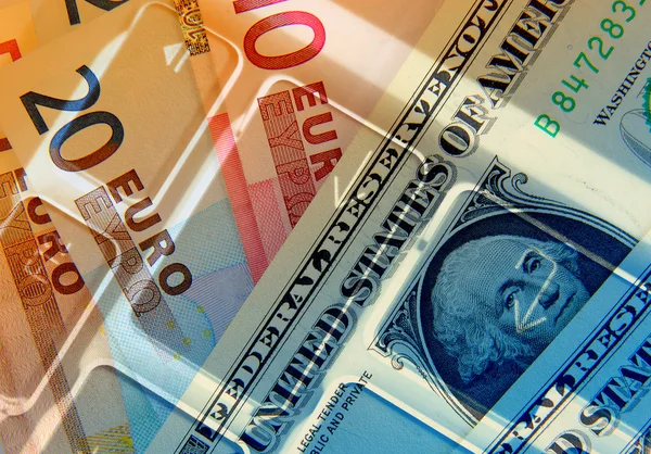 Dollar und Euro — Stockfoto
