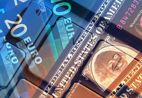 Долар та євро — стокове фото