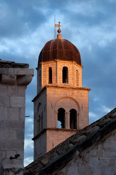 Franciscan Monastery Tower at Sunset — Stock Photo, Image