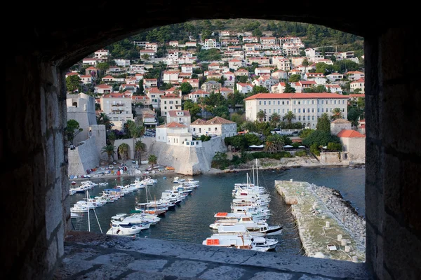 Dubrovnik Marina und Stadt — Stockfoto