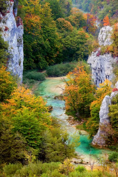 Landschap van de vallei in de herfst — Stockfoto