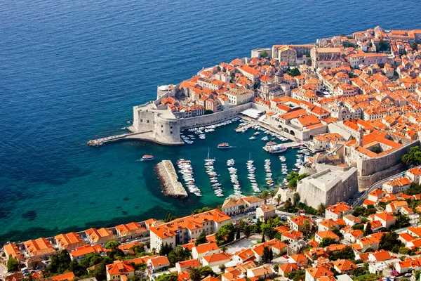 Dubrovnik Oude Stad Adriatische Zee Kroatië Luchtfoto — Stockfoto