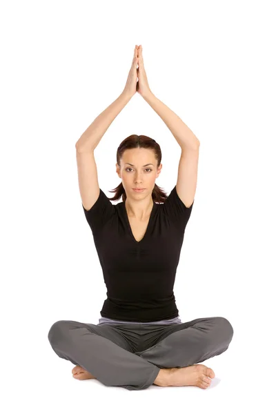 Donna in posa yoga — Foto Stock